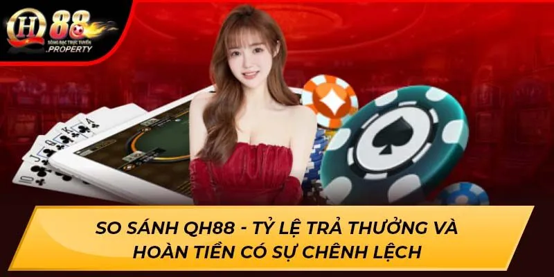 So sánh QH88 - Tỷ lệ trả thưởng và hoàn tiền có sự chênh lệch